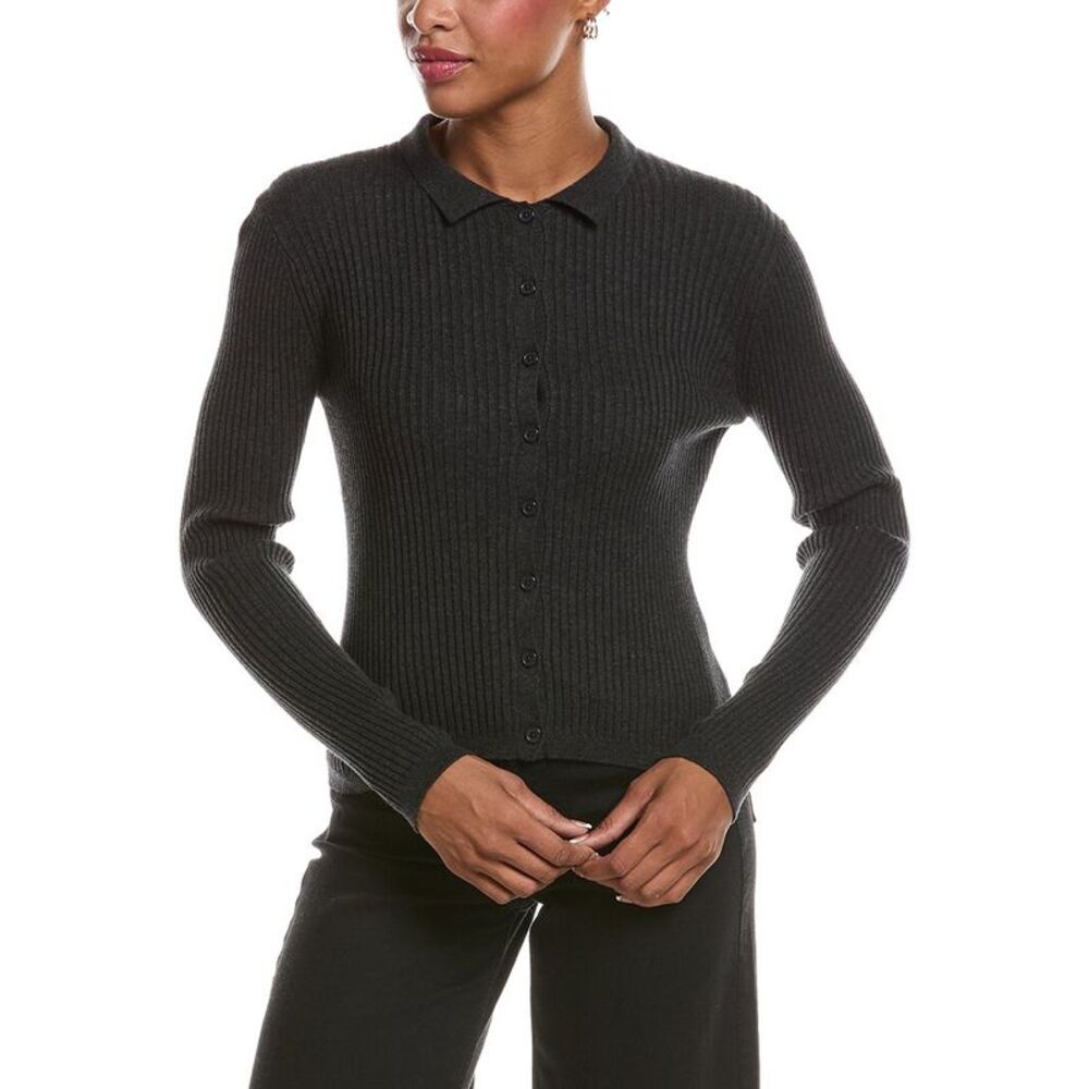 Velvet By Graham & Spencer Womens Nikki Lux Cashmere-Blend Sweater, Black